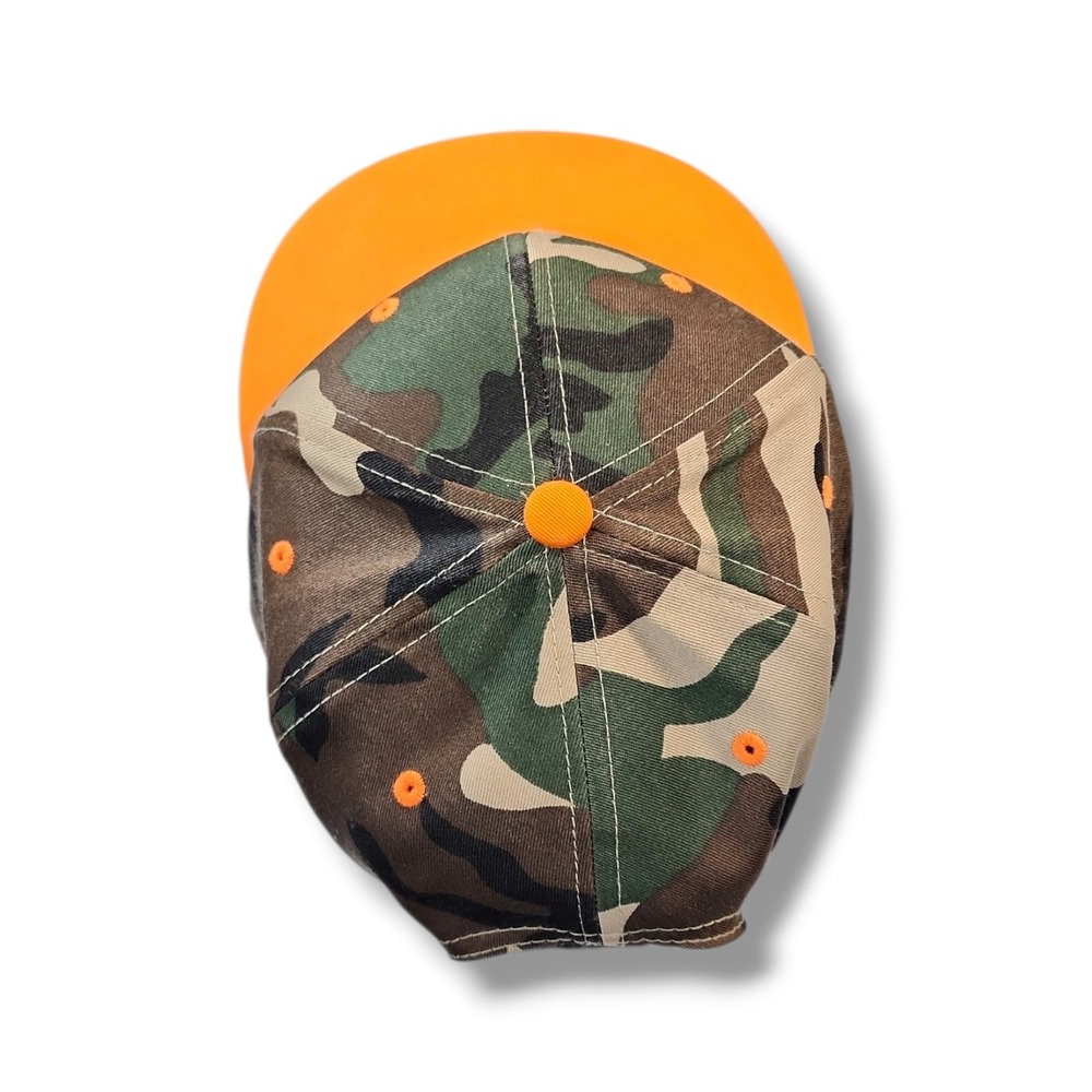 City Hunter Blaze Orange & Green Camo Snap Back Cap Hat Hunting - Picture 6 of 9